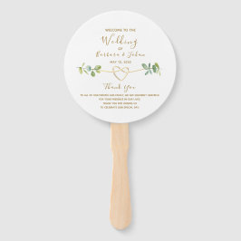 Eucalyptus Loof Bruiloftsprogramma Handventilator Handwaaier