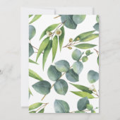 Eucalyptus Loof Bruiloftsreceptie Uitnodiging (Achterkant)
