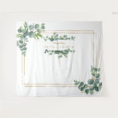 Eucalyptus Loof Gouden Frame Bruidsdouche Prop Wandkleed (Voorkant (horizontaal))