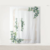 Eucalyptus Loof Gouden Frame Bruidsdouche Requisie Wandkleed (Voorkant)