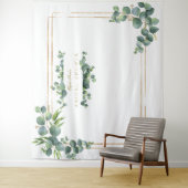 Eucalyptus Loof Gouden Lijst Bruidsfeest Prop Wandkleed (In situ)