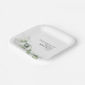 Eucalyptus Loof Groene Bruiloftsborrel Papieren Bordje (Gebogen)