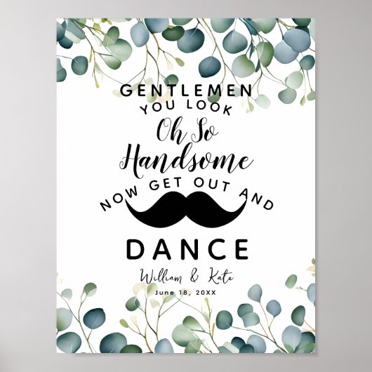 Eucalyptus loof HEREN BADKAMER bruiloft Poster (Voorkant)