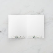 Eucalyptus loof kruis Baby Doop Kaart (Binnen)