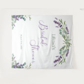 Eucalyptus Loof Lavendel Bloemen Bruidsdiner Wandkleed (Voorkant (horizontaal))