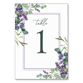 Eucalyptus Loof Lavendel Bloemen Tafel Nummer Kaart