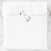 Eucalyptus Loof Script Bruiloft Feest Bedankt Ronde Sticker (Tas)