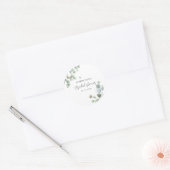 Eucalyptus Loof Script Bruiloft Feest Bedankt Ronde Sticker (Envelop)