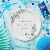 Eucalyptus Loof Script Bruiloftsborrel Papieren Bordje (Feest)