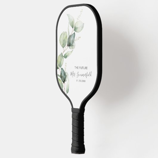 Eucalyptus Loof Script Bruiloftsborrel Pickleball Paddle (Links)