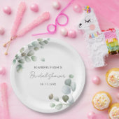 Eucalyptus Loof Script Bruiloftsfeest Papieren Bordje (Feest)