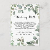 Eucalyptus loof verrukking bruiloft goed wensen informatiekaartje (Voorkant)