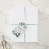 Eucalyptus Loofgroen Bruiloftssalon Script Cadeaulabel (Met Touw)