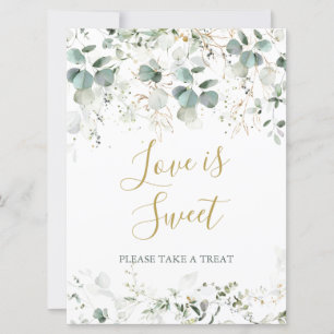 Eucalyptus Loofwerk Love is Sweet Trouwbord Kaart