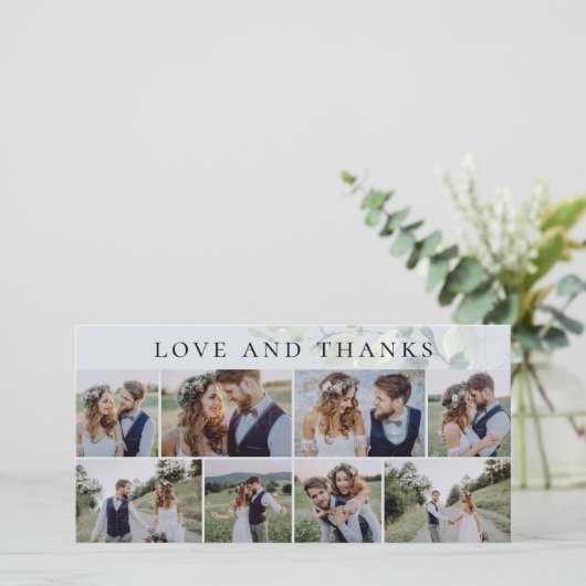 Eucalyptus Love and Bedankt Photo Wedding (Staand voorkant)