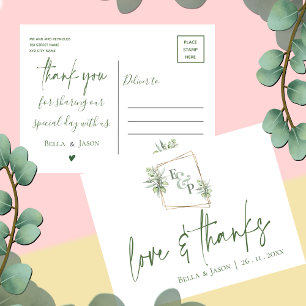 Eucalyptus Love Bedankt Greenery Weddenschap Harte Briefkaart