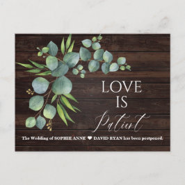 Eucalyptus Love is Patiënt Script Wedding Update Briefkaart