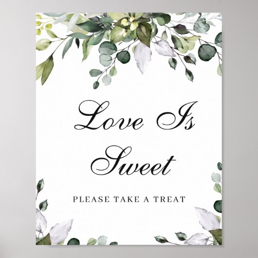 Eucalyptus Love Is Sweet Favor Poster Bord (Voorkant)