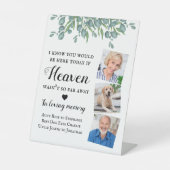 Eucalyptus Loving Memory 3 Photo Memorial Weddensc Reclamebord Met Voetstuk (Voorkant)