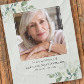 Eucalyptus Loving Memory Memorial Keepsake Fleece Deken