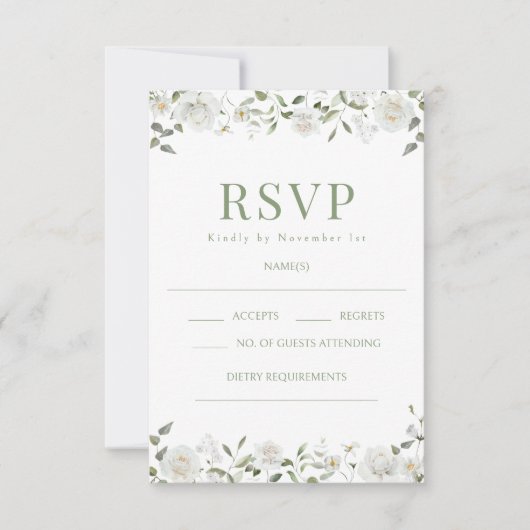 Eucalyptus Lush Greenery Floral Wedding RSVP cards Kaartje (Voorkant)