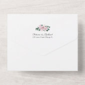 Eucalyptus Magnolia Floral Geometric Wedding All In One Uitnodiging (Achterkant)