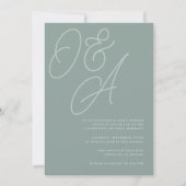 Eucalyptus | Manuscript Watermark Monogram Weddens Kaart (Voorkant)