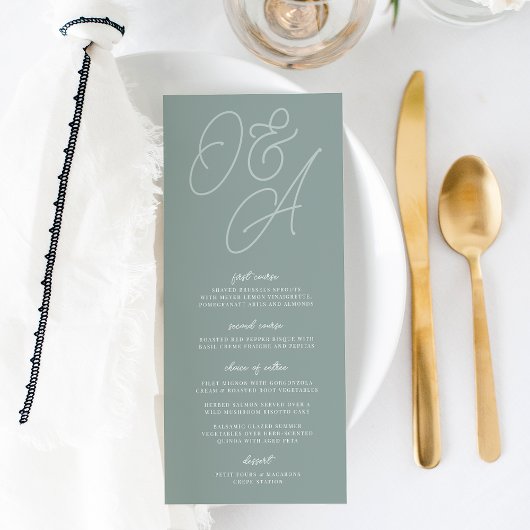 Eucalyptus | Manuscript Watermark Monogram Weddens Menu