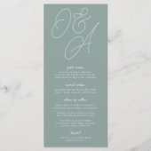 Eucalyptus | Manuscript Watermark Monogram Weddens Menu (Voorkant)