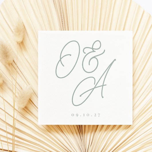 Eucalyptus | Manuscript Watermark Monogram Weddens Servet