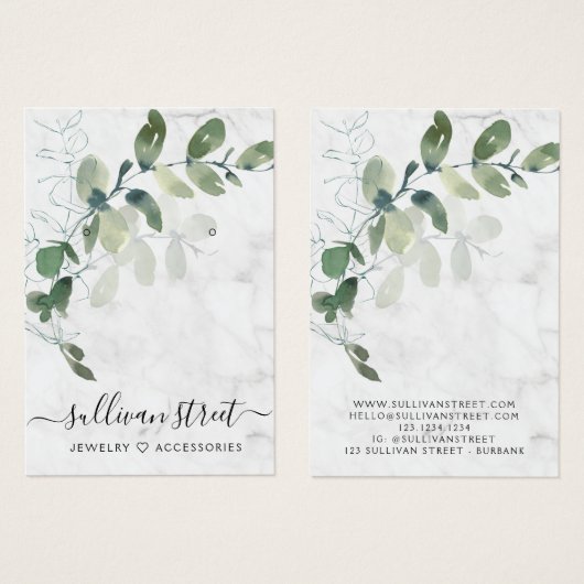 Eucalyptus Marble Earring Jewelry Display Kaart (Voorkant /achterkant)