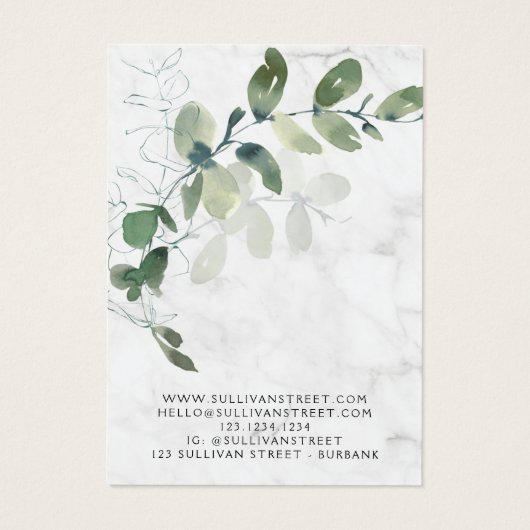 Eucalyptus Marble Earring Jewelry Display Kaart (Achterkant)