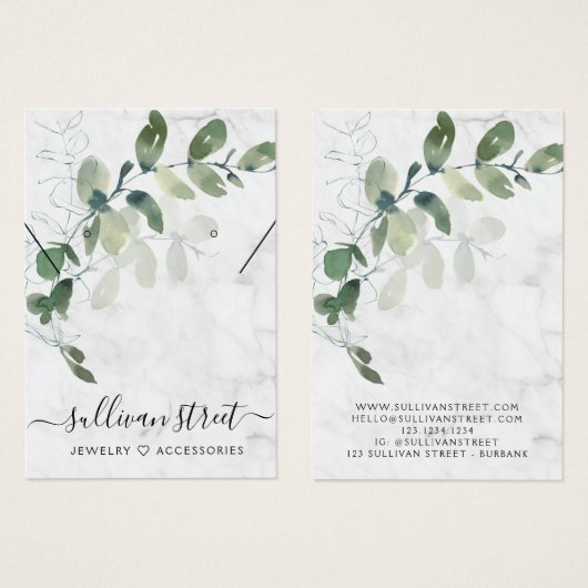 Eucalyptus Marble Earring Ketting Display Kaart (Voorkant /achterkant)