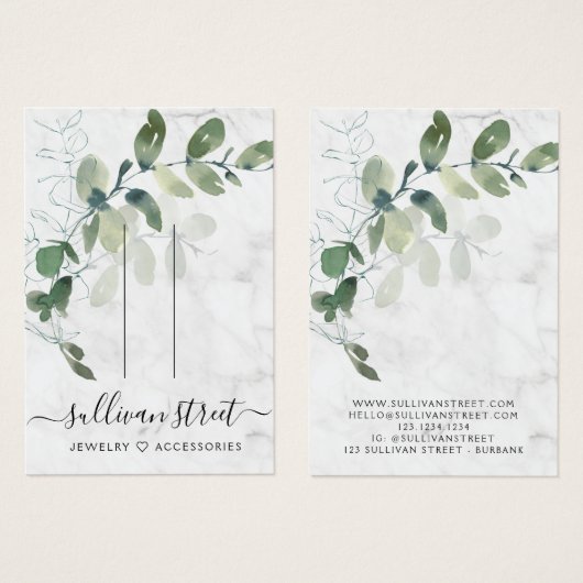 Eucalyptus Marble Hair Clip Jewelry Display Kaart (Voorkant /achterkant)