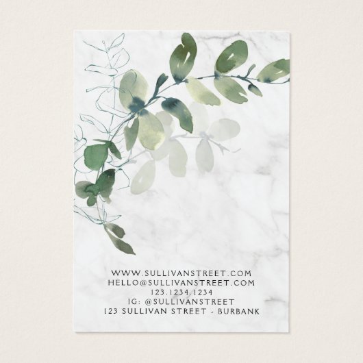 Eucalyptus Marble Hair Clip Jewelry Display Kaart (Achterkant)