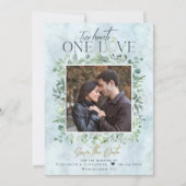 Eucalyptus Marble Photo Weddenschap Save the Date (Voorkant)