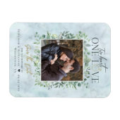 Eucalyptus Marble Photo Weddenschap Save the Date Magneet (Horizontaal)