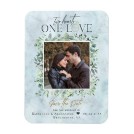 Eucalyptus Marble Photo Weddenschap Save the Date Magneet