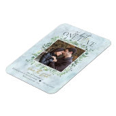 Eucalyptus Marble Photo Weddenschap Save the Date Magneet (Linkerzijde)