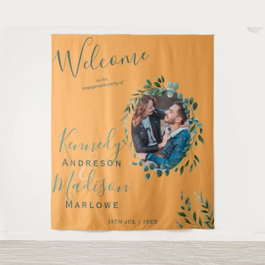 Eucalyptus Marigold Feestfoto Wandkleed (Voorkant)