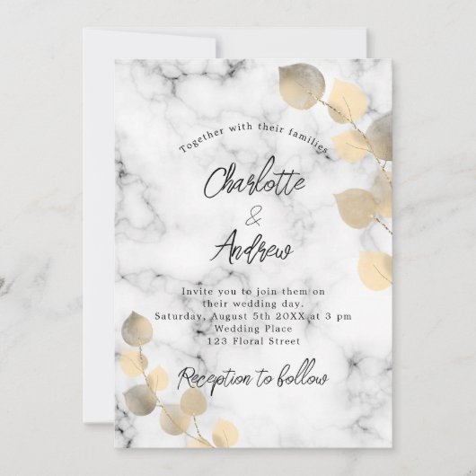 Eucalyptus marmer gouden gouden kaart (Voorkant)