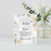 Eucalyptus marmer gouden gouden uitnodiging briefkaart (Staand voorkant)