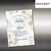 Eucalyptus marmer gouden luxe magnetische uitnodiging