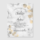 Eucalyptus marmer gouden luxe magnetische uitnodiging (Voorkant)