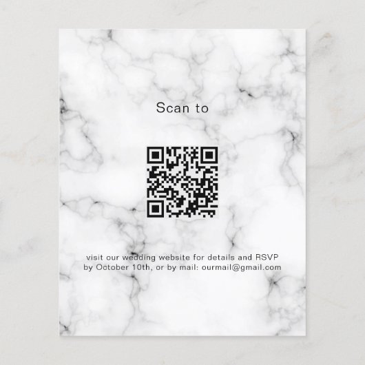 Eucalyptus marmer QR code bruiloft uitnodiging Flyer (Achterkant)