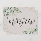 Eucalyptus Marry Us Wil je onze ceremoniemeester z Kaart (Voorkant / Achterkant)