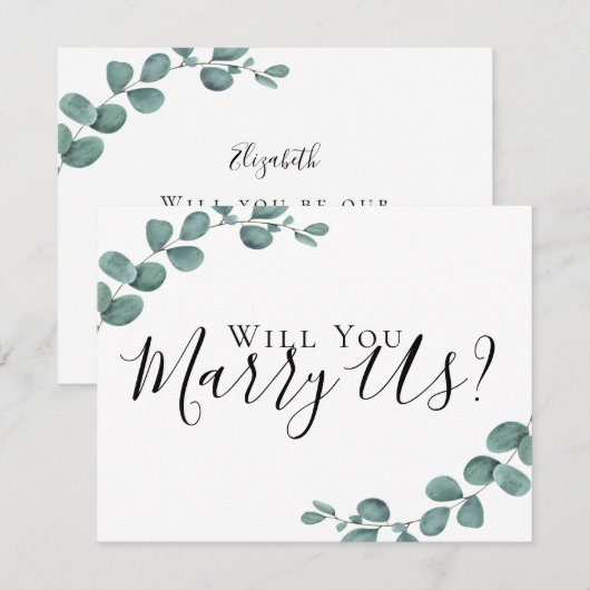 Eucalyptus Marry We zullen onze ambtenaar zijn... Kaart (Voorkant / Achterkant)