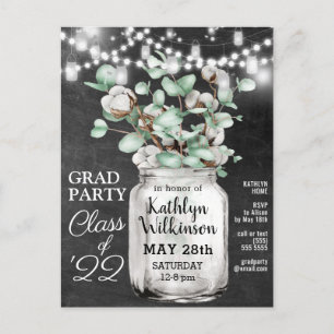 Eucalyptus Mason Jar Afstuderen 3 Fotouitnodiging Briefkaart