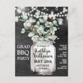 Eucalyptus Mason Jar Graduation Party Invitation Briefkaart (Voorkant)