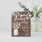 Eucalyptus Mason Jar Photo Afstuderen Invitation Briefkaart (Staand voorkant)